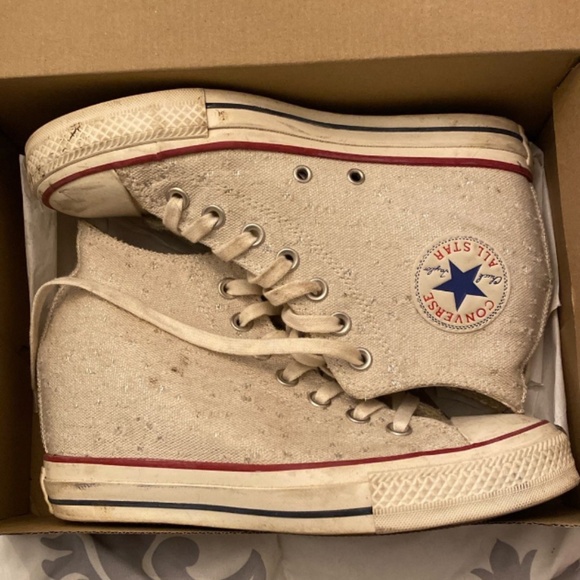 Converse Women’s CT Lux Mid Natural Heeled Sneakers - Picture 1 of 4